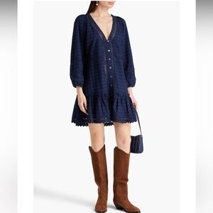 Veronica Beard Daeja button down V neck mini dress